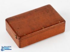 Hardy Bros "The Club" fly box 5.75" x 3.5" x 1.75" - polished mahogany with brass hinges, 10 brass