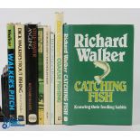 9x Richard Walker Fishing Books, to include Walker's Pitch 1966 2nd impression, Dick Walker's