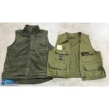 Barbour Fishing Waistcoat, with multi pockets toll zinger badge woollen fly patch size XL - comes