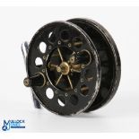 Allcocks Redditch Aerial centre pin/trotting reel 3.5" caged 6 spoke with tensioner, spool catch,