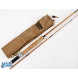 "The Lionel Sweet" split cane fly rod No 7076, 8ft 9" 2pc line 7/8#, alloy reel seat, very light