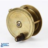 J Bernard & Son Maker, 4 Church Place, Piccadilly, London, 3" brass reel, domed horn handle,