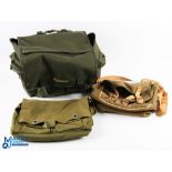 Wychwood Green Fishing Bag/Rucksack - with multi pockets, with a canvas and leather fishing bag