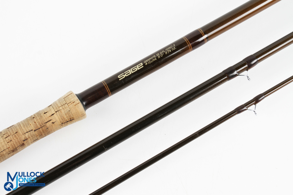 Sage USA Graphite III GFL 10150-3, 8 7/8oz salmon fly rod, 15ft 3pc, line 10#, 24" handle with alloy - Image 2 of 3