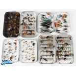 Wheatley slim alloy fly tin 70 clips and magnetic side, 6" x 3.5", with over 90 flies; Wheatley slim