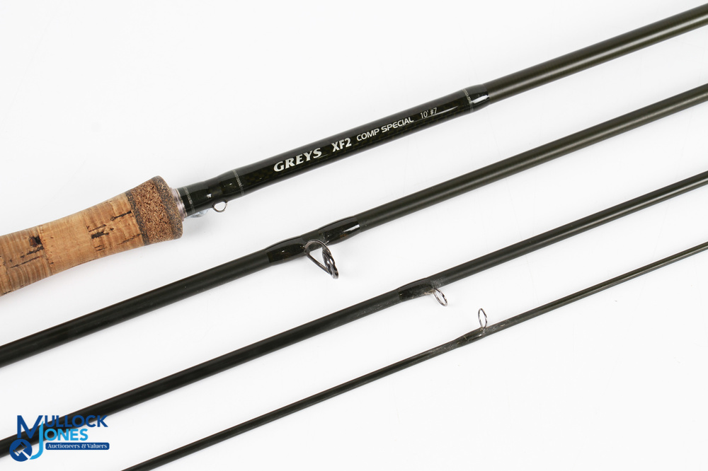 Grey's Alnwick XF2 Comp-Special carbon fly rod 10ft 4pc line 7#, alloy double uplocking skeletal - Image 3 of 3