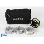 Grey's Alnwick GRXi 5/6 cassette fly reel, 3.5" spool, counter balanced handle, 2 screw latch, large