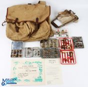 1954 Sunday Express fishing Prize Haversack with contents of the Sunday Express letter and
