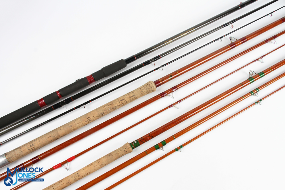 Portax hollow glass float rod 11ft 6" 3pc, 23" handle, alloy sliding reel fittings, red agate butt/