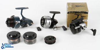 Mitchell 440A Finger Dab bail arm, spinning reel with 2 cased spare spools, good bail, on/off check,