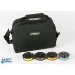Orvis USA Battenkill Disc 7/8, spare spools in an Airflo padded reel case with shoulder strap (4)