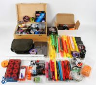 Coarse fishing terminal tackle and accessories, a mixed lot to include line, floats, rigs, spare