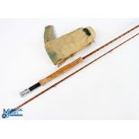 A fine Hardy Alnwick "The Halford Knockabout" palakona split cane trout fly rod 9' 6" 2pc, line