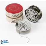Hardy Bros "The St Andrew" alloy salmon fly reel with spare spool, 4" spool with 2 screw latch,