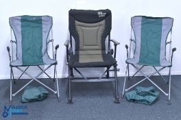 2x Camelot Folding Chairs both with their storage bags, with signs of wear, fair at best (2)