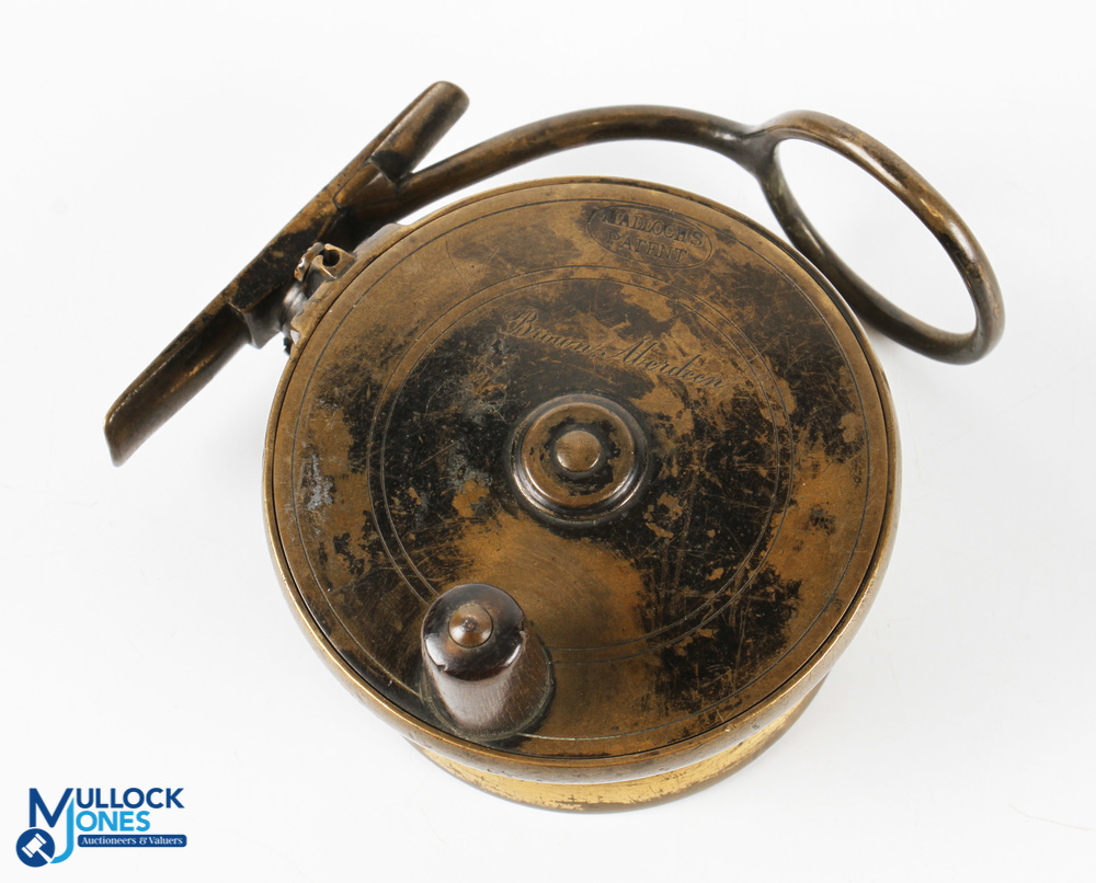Mallochs Patent brass side casting reel by Brown Aberdeen - 3.25" spool, oversize reverse taper - Image 2 of 2