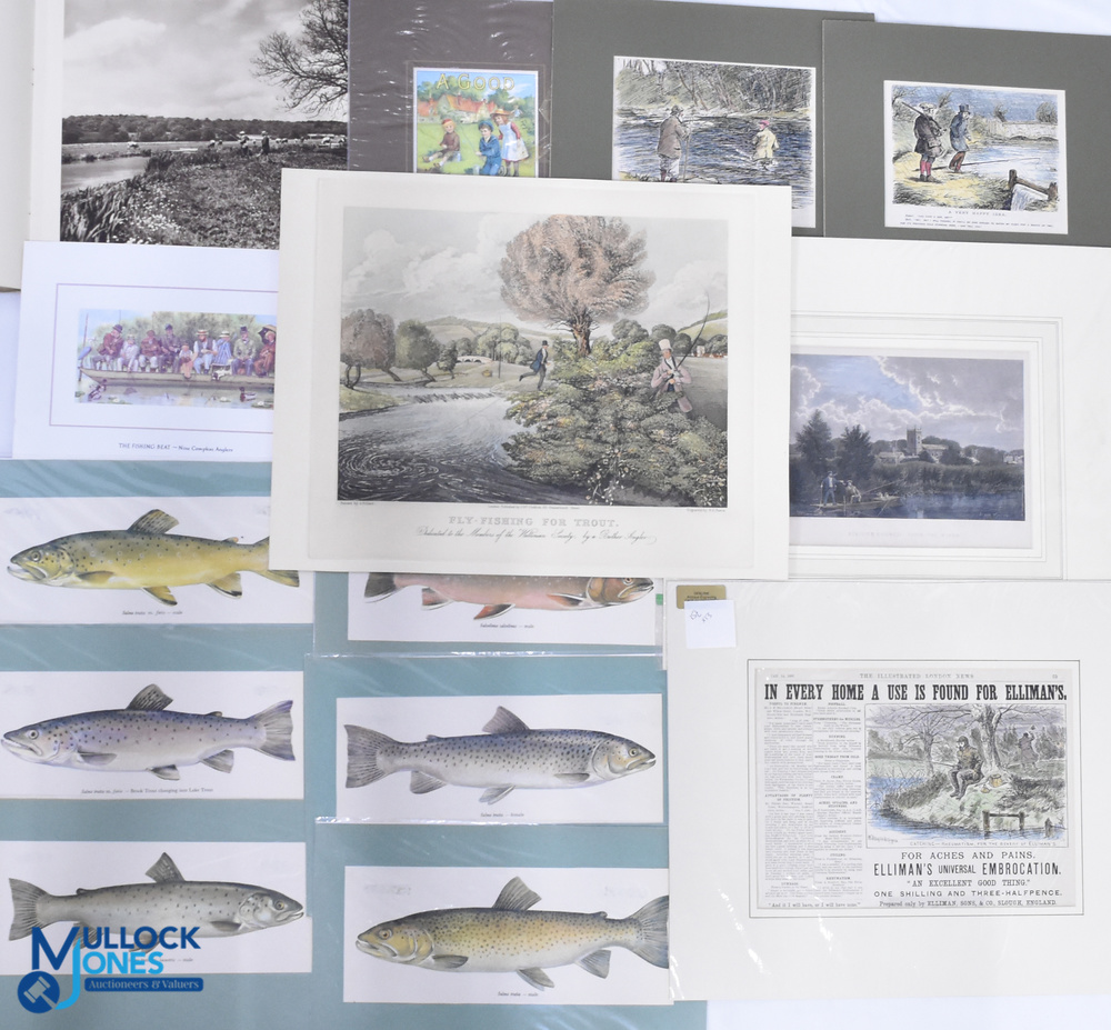 Fishing Prints Engravings Pictures, a collection of mixed unframed prints ready to frame new and - Image 2 of 2
