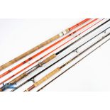 Interesting collection of rods for various fishing methods, made up of: Milbro Truefly Deluxe F82-