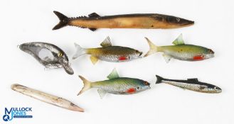 A Selection of 7 artificial Fishing Baits, naturalistic baits coarse fishing (7)