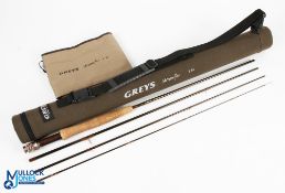 Grey's Streamflex carbon brook fly rod 8ft 4pc line 4#, alloy double uplocking reel seat and collars