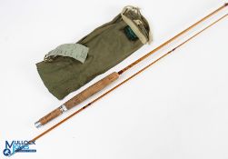 Hardy Alnwick "The CC de France" palakona split cane brook fly rod, 6ft 10" 2pc, line 5#, alloy