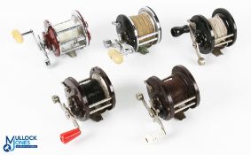 5x Penn Multiplier Reels - including no.60, no.80, 2x no.85 and no.209 models, all in used