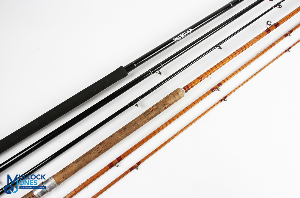 C G Blackadder Castle Douglas split cane rod - 12ft 6" 3pc, 21" handle with sliding reel fittings,