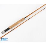 "The Usk" by Lionel Sweet, split cane fly rod 8ft 9" 2pc, line 7#, alloy uplocking reel seat and