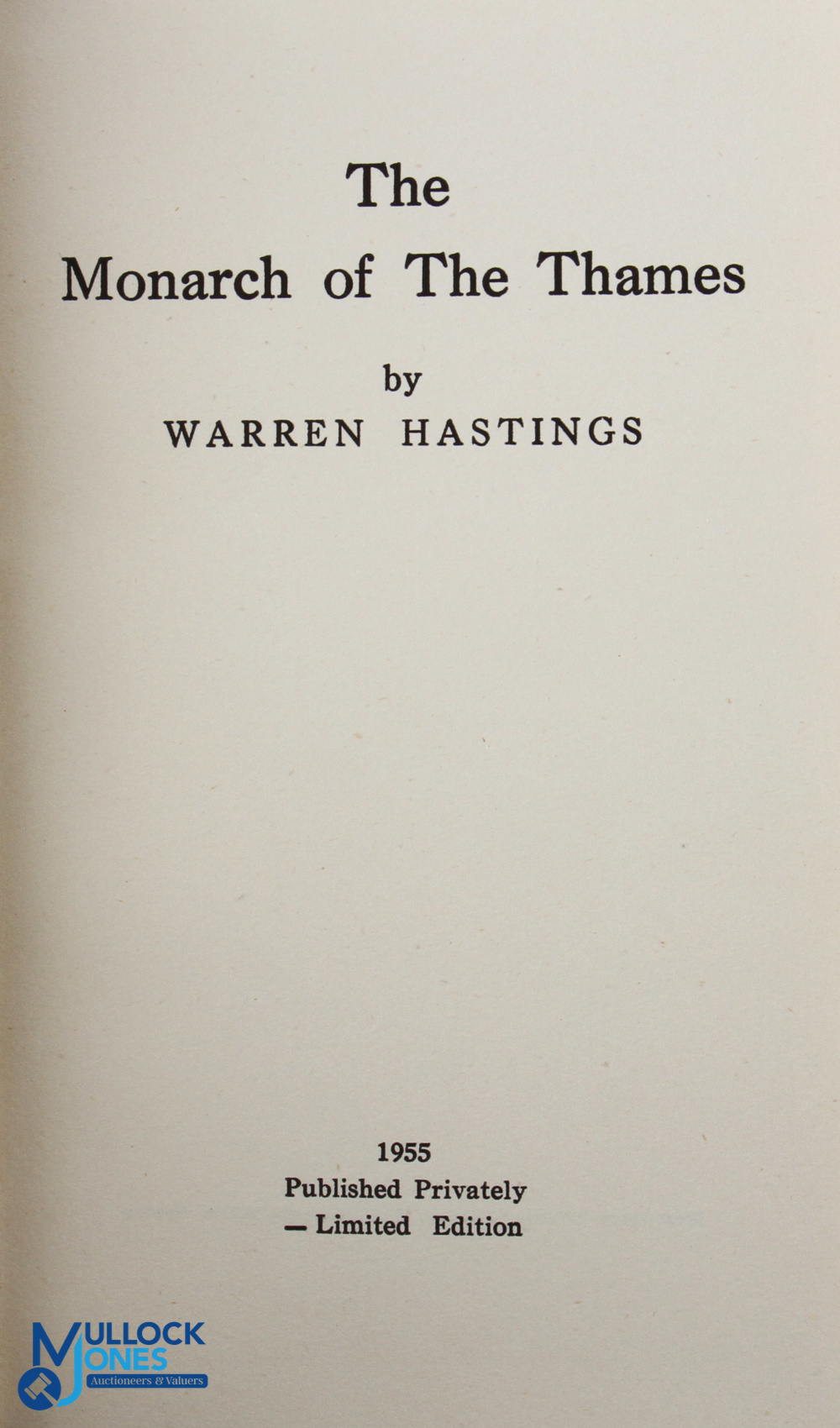 Hastings, Warren - "The Monarch of The Thames" original 1955 edition - in red decorative cloth - Image 2 of 2