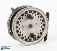 A rare Hardy Bros "The Triumph" multi-purpose alloy bait casting/trotting fly reel, 3.75" spool with