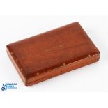 Hardy Bros "The Club" fly box 5.75" x 3.5" x 1" - polished mahogany with brass hinges with 10