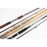 Celglass Rods Stockport, hollow glass spinning rod 10ft 6" 2pc 28" handle, red agate stripping ring;