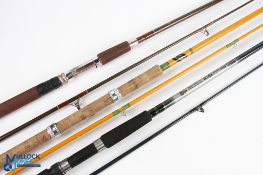 Celglass Rods Stockport, hollow glass spinning rod 10ft 6" 2pc 28" handle, red agate stripping ring;