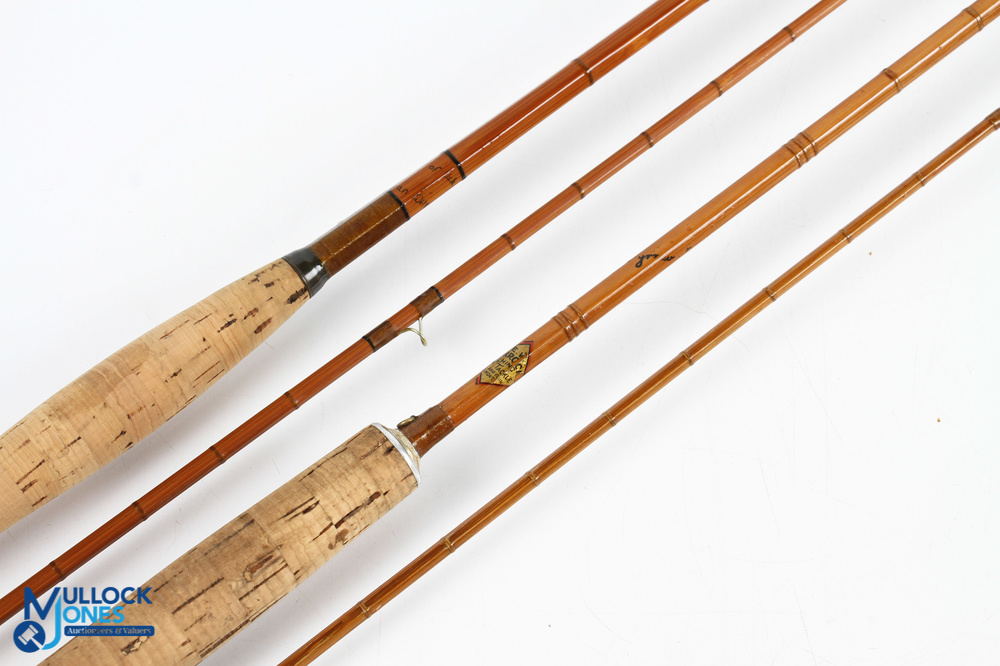 A split cane rod marked "Jean Williams Sweets of Usk" 10ft 2pc alloy sliding reel fittings, red - Image 2 of 2