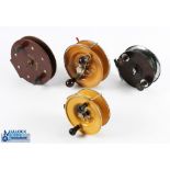4x Assorted Sea Reels inc Alvey 6.5" and 5.25" Snapper reels in orange finish, with a Lewtha,