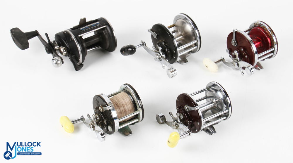 5x Penn Multiplier Reels - including 535 Graphite Frame, Monofil no.26, Figmaster no.501, no.100 and