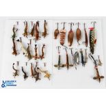 A collection of 29 artificial baits, to include: Percy Wadhams swimming baits in various sizes,