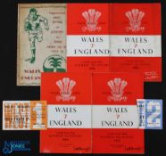 1953-63 Wales v England Home Rugby Programmes (5): Issues for 1953 (pirate), 1955, 1959, 1961 (
