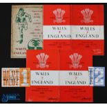 1953-63 Wales v England Home Rugby Programmes (5): Issues for 1953 (pirate), 1955, 1959, 1961 (