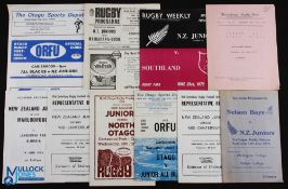 NZ Junior All Blacks Rugby Programmes (10): Trials 30/07/70, v All Blacks (Dunedin) 1973, v N