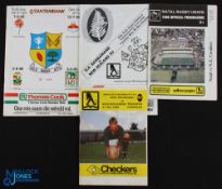 1986 New Zealand Cavaliers in S Africa Rugby Programmes (4): Issues for the games v Natal, OFS,