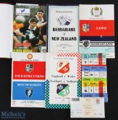Barbarians, Lions etc Special Rugby Programmes & Tickets etc (9): Baabaas v NZ 1974, v Lions (