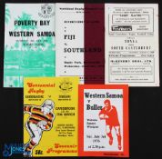 Pacific Islanders in NZ Rugby Programmes (5): Buller & Poverty Bay v W Samoa, both 1976; Southland v