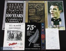 1957-2003 Special NZ Rugby Selection inc Signed (6): 1960s RFU booklet 'Rugger' reprinted in MZ