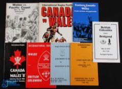 The Welsh in Canada 1973-80 Rugby Programmes (8): Wales v B Colombia, Eastern Canada & Canada