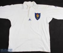 Match worn White 1980s France Rugby Jersey No. 5 Exchanged with Ireland's Donal Lenihan: White