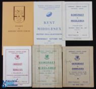 Middlesex Interest County Rugby Programmes 1950-71 (6): Somerset v Middlesex 1950 (poor), 53 (good),