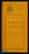 Scarce 1923 Scotland v France Rugby Programme: Rare slight change in the very traditional Scottish