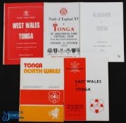 Tonga in the British Isles 1974 Rugby Programmes (5): v E Wales, W Wales, N Wales, Glasgow & the