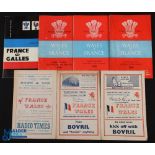 1948-61 Wales & France h&a Rugby Programmes (7): Wales v France at Swansea (famous French win),